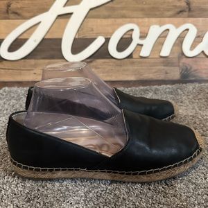 Sam Edelman Black Leather Espadrille Flats